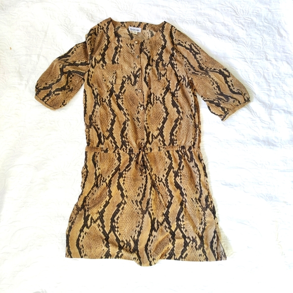 Reynah Snake Print Tunic dress Tie waist. Small. - Picture 1 of 9
